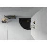 Mexen Flat semi-circular shower tray slim 90 x 90 cm, black, gold siphon - 41709090G