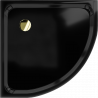 Mexen Flat base de duche semicircular slim 80 x 80 cm, preto, sifão dourado - 41708080G