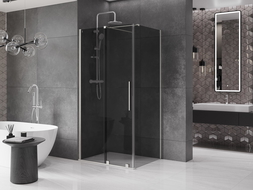 Mexen Velar drsna tuš kabina 90 x 80 cm, grafit, brušen nikel - 871-090-080-41-97