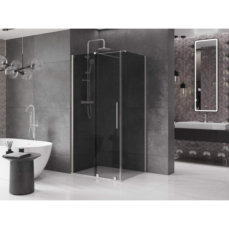 Mexen Velar klizna za tuš klizna 90 x 120 cm, grafit, brušeni nikal - 871-090-120-41-97