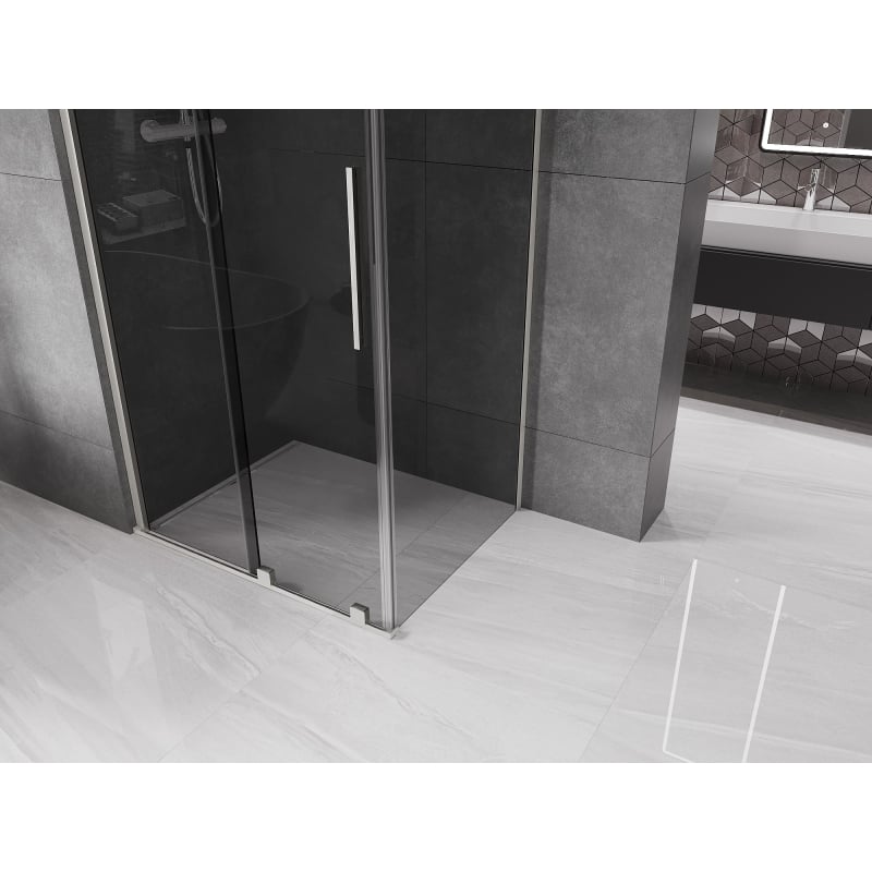 Mexen Velar sliding shower cabin 100 x 120 cm, graphite, brushed nickel - 871-100-120-41-97