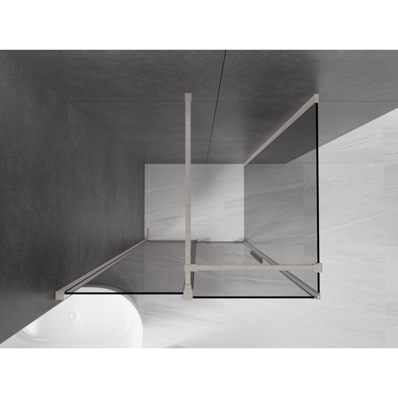 Mexen Velar klizna za tuš klizna 90 x 120 cm, grafit, brušeni nikal - 871-090-120-41-97