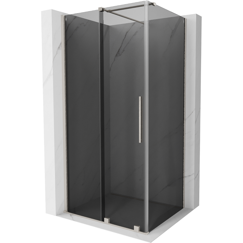 Mexen Velar Duschkabine schiebbar 110 x 120 cm, graphit, gebürsteter Nickel - 871-110-120-41-97