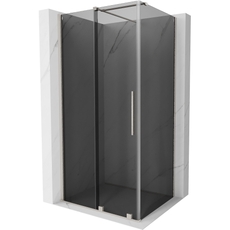 Mexen Velar Duschkabine schiebbar 110 x 120 cm, graphit, gebürsteter Nickel - 871-110-120-41-97
