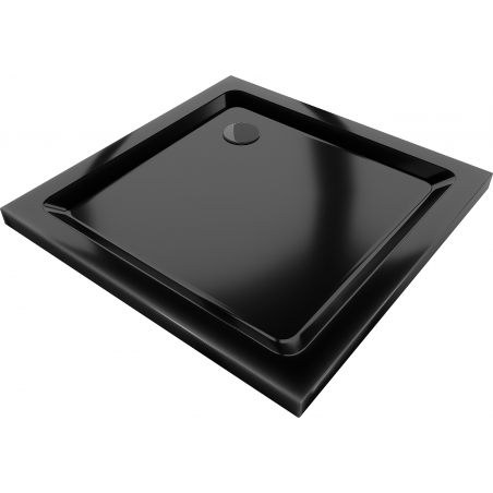 Mexen Flat receveur de douche carré slim 90 x 90 cm, noir, siphon noir - 40709090B