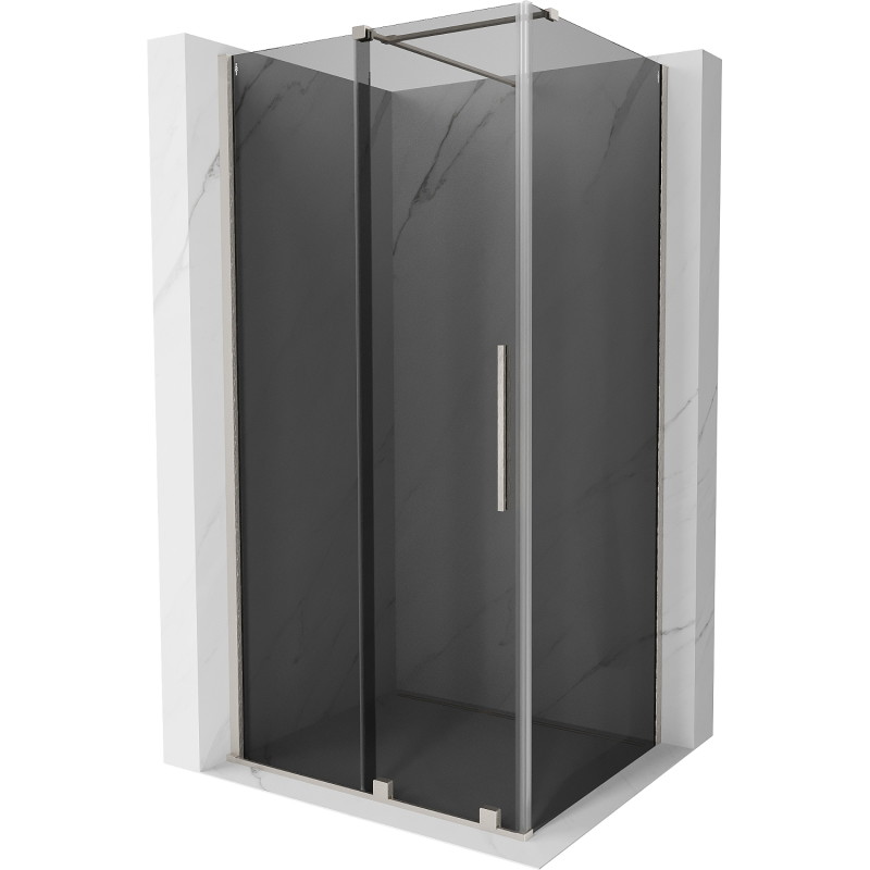 Mexen Velar klizni paravan na klizni vrata 120 x 80 cm, grafit, brušeni nikal - 871-120-080-41-97