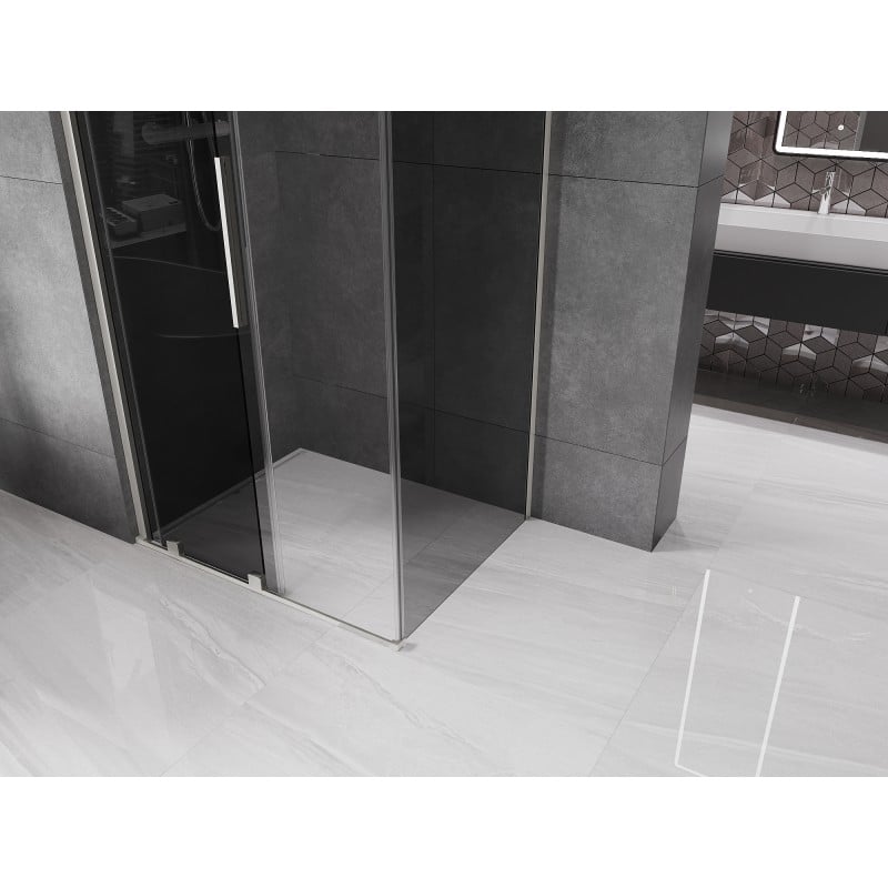 Mexen Velar sliding shower cabin 110 x 120 cm, graphite, brushed nickel - 871-110-120-41-97