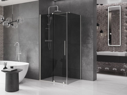 Mexen Velar sliding shower enclosure 120 x 75 cm, graphite, brushed nickel - 871-120-075-41-97