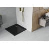 Mexen Flat brodzik kwadratowy slim 90 x 90 cm, czarny, syfon złoty - 40709090G