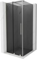 Mexen Velar skjutbar duschkabin 90 x 90 cm, grafit, borstad nickel - 871-090-090-41-97