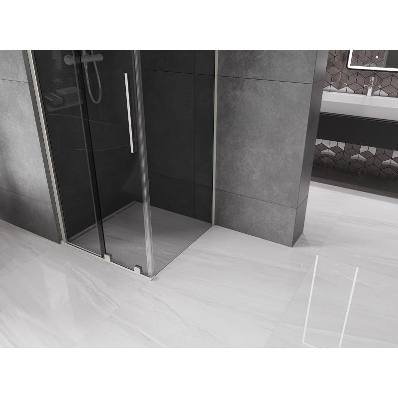 Mexen Velar sliding shower enclosure 120 x 120 cm, graphite, brushed nickel - 871-120-120-41-97