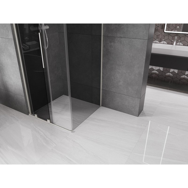 Mexen Velar rutscheg Duschkabinn 100 x 100 cm, Grafit, gebierstenen Nickel - 871-100-100-41-97
