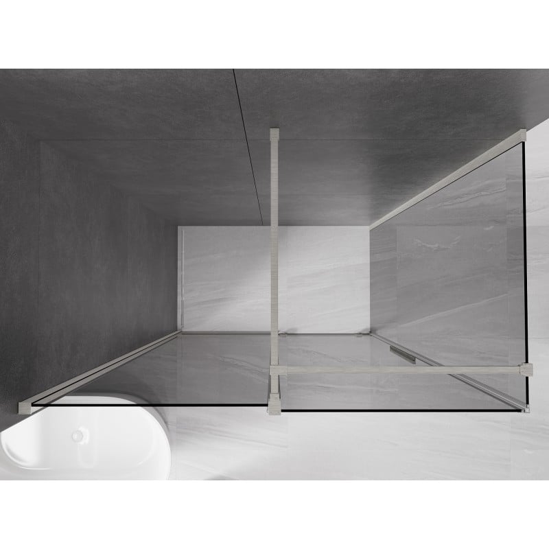 Mexen Velar kabina prysznicowa rozsuwana 150 x 70 cm, grafit, nikiel szczotkowany - 871-150-070-41-97