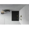 Mexen Flat rectangular slim shower tray 120 x 90 cm, black, gold siphon - 40709012G