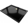 Mexen Flat rectangular slim shower tray 120 x 90 cm, black, gold siphon - 40709012G