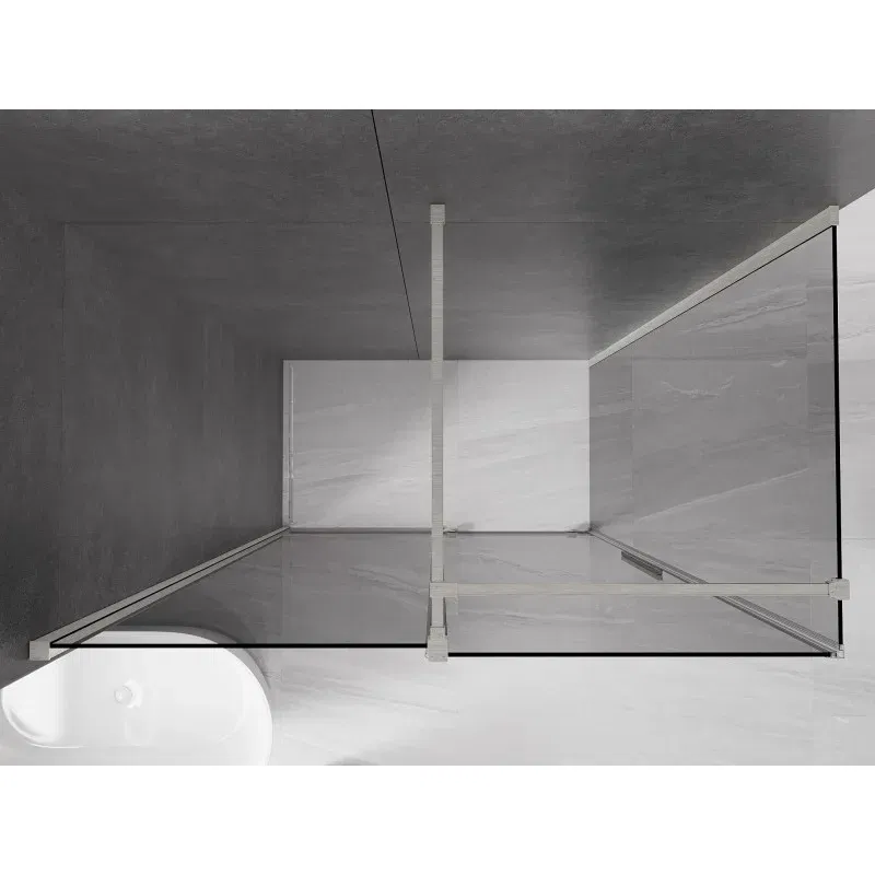 Mexen Velar cabine de douche coulissante 150 x 80 cm, graphite, nickel brossé - 871-150-080-41-97