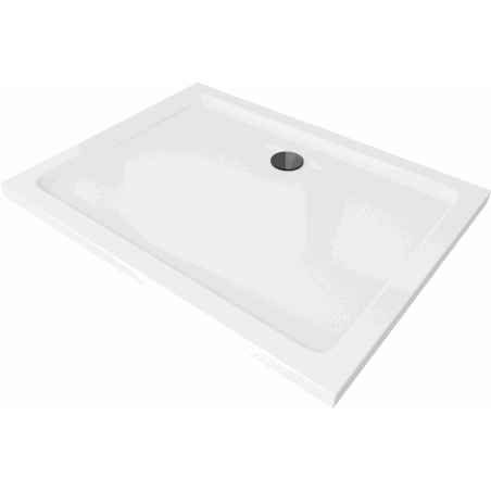 Mexen Flat rechteckige Slim-Duschwanne 110 x 70 cm, weiß, schwarzer Siphon - 40107011B