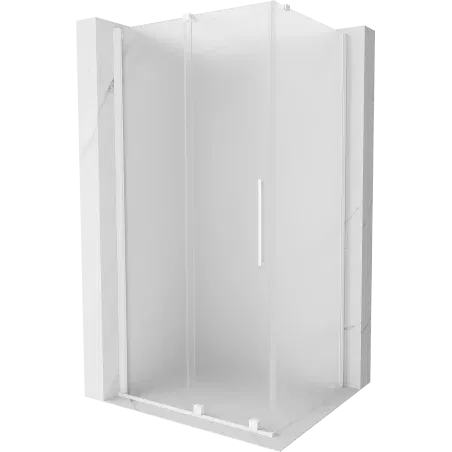 Mexen Velar sliding shower enclosure 90 x 120 cm, frost, white - 871-090-120-31-20