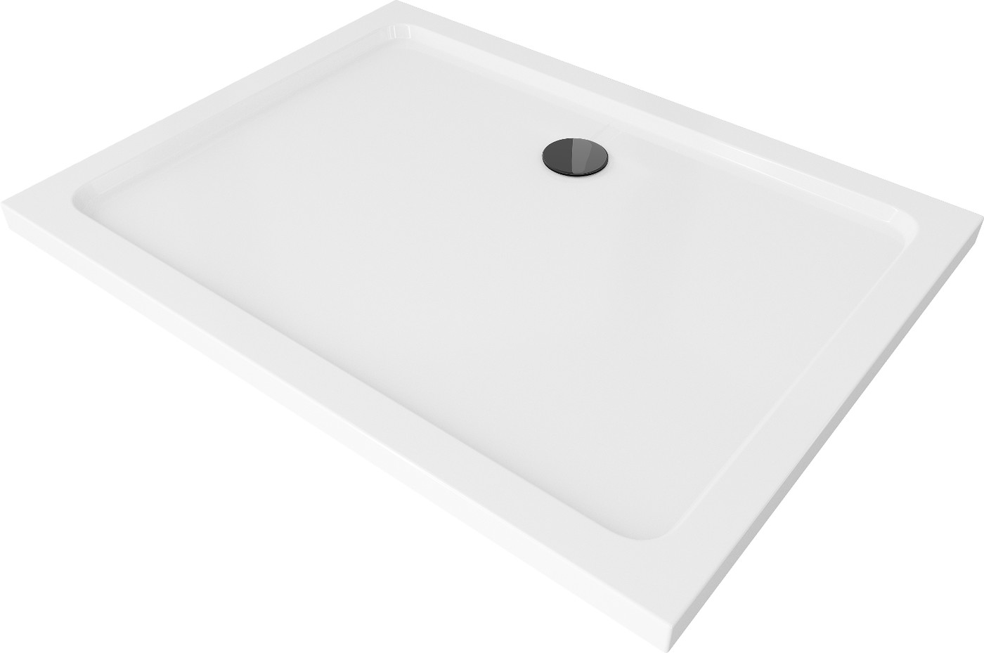 Mexen Flat brodzik prostokątny slim 90 x 70 cm, biały, syfon czarny - 40107090B