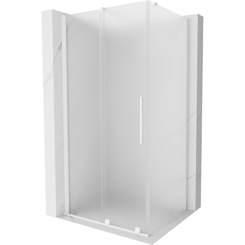 Mexen Velar sliding shower cabin 120 x 85 cm, frosted, white - 871-120-085-31-20