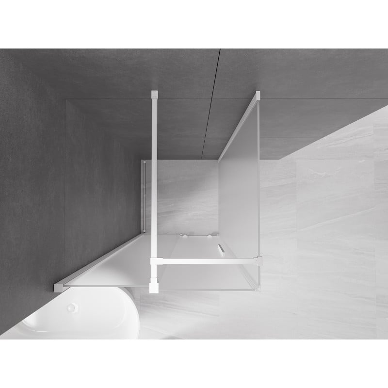 Mexen Velar cabine de douche coulissante 90 x 90 cm, givrée, blanche - 871-090-090-31-20