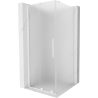 Mexen Velar Duschkabine Schiebetür 100 x 100 cm, Mattglas, Weiß - 871-100-100-31-20