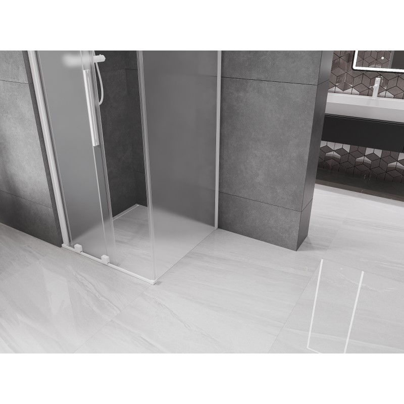 Mexen Velar cabina de ducha corredera 110 x 110 cm, escarcha, blanca - 871-110-110-31-20
