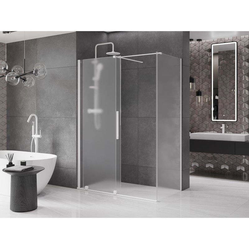 Mexen Velar cabine de douche coulissante 130 x 70 cm, dépoli, blanc - 871-130-070-31-20
