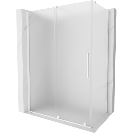 Mexen Velar sliding shower enclosure 160 x 70 cm, frosted, white - 871-160-070-31-20
