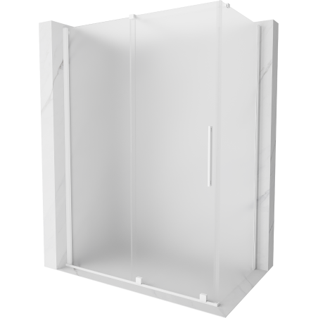 Mexen Velar cabina doccia scorrevole 160 x 80 cm, ghiaccio, bianca - 871-160-080-31-20
