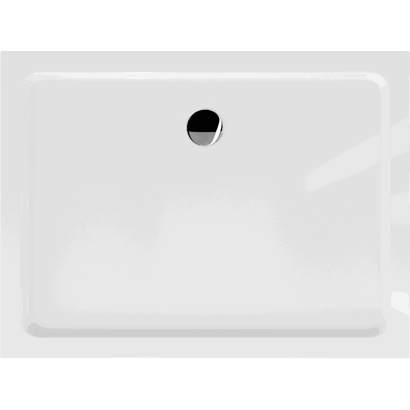 Mexen Flat brodzik prostokątny slim 80 x 70 cm, biały, syfon chrom - 40107080