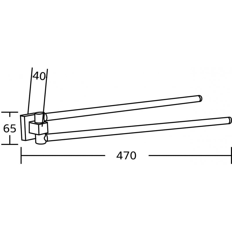 Mexen Rufo doppelt drehbarer Handtuchhalter, gold - 7050925-50