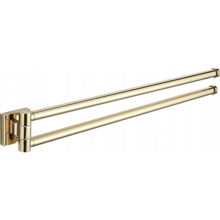 Mexen Rufo doppelter drehbarer Handtuchhalter, gold - 7050925-50