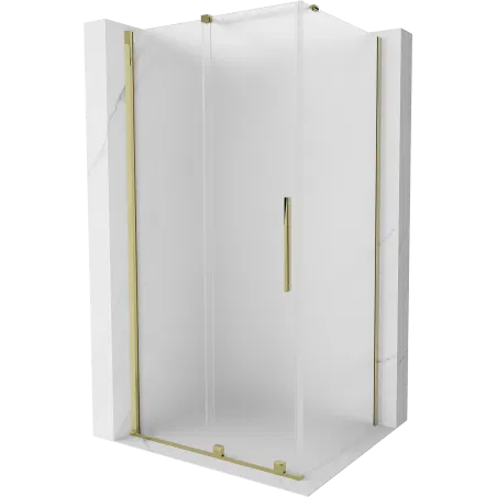 Mexen Velar Sliding Shower Enclosure 110 x 80 cm, Frosted, Gold - 871-110-080-31-50