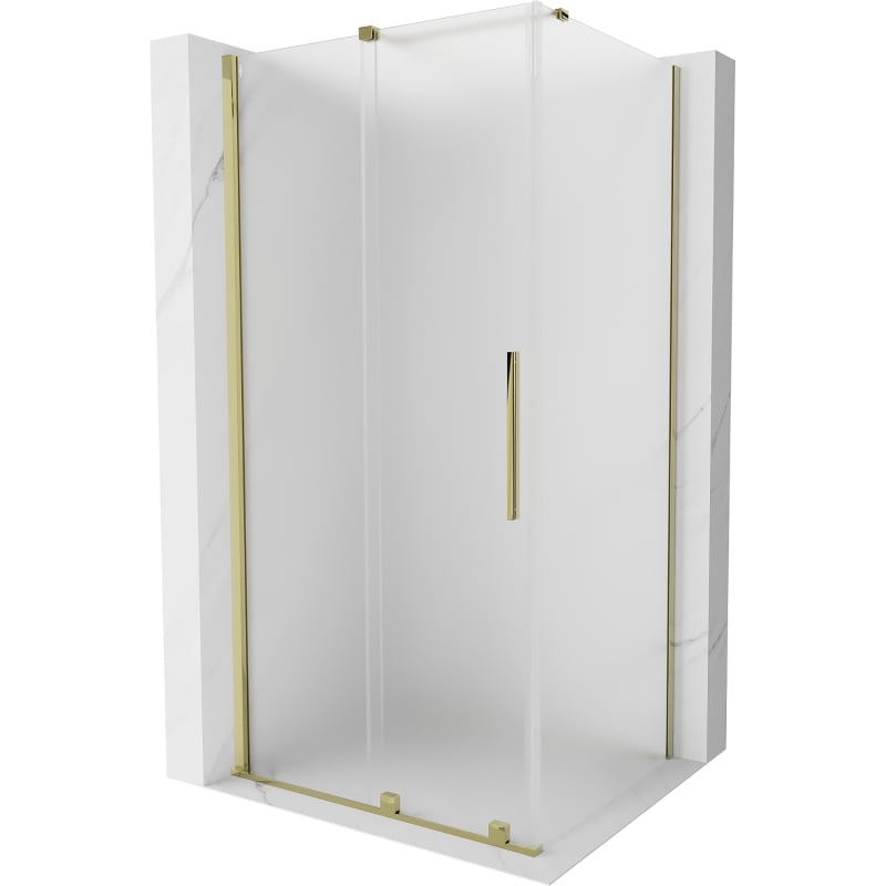 Mexen Velar klizni tuš s kliznim vratima 120 x 90 cm, matirano, zlatno - 871-120-090-31-50