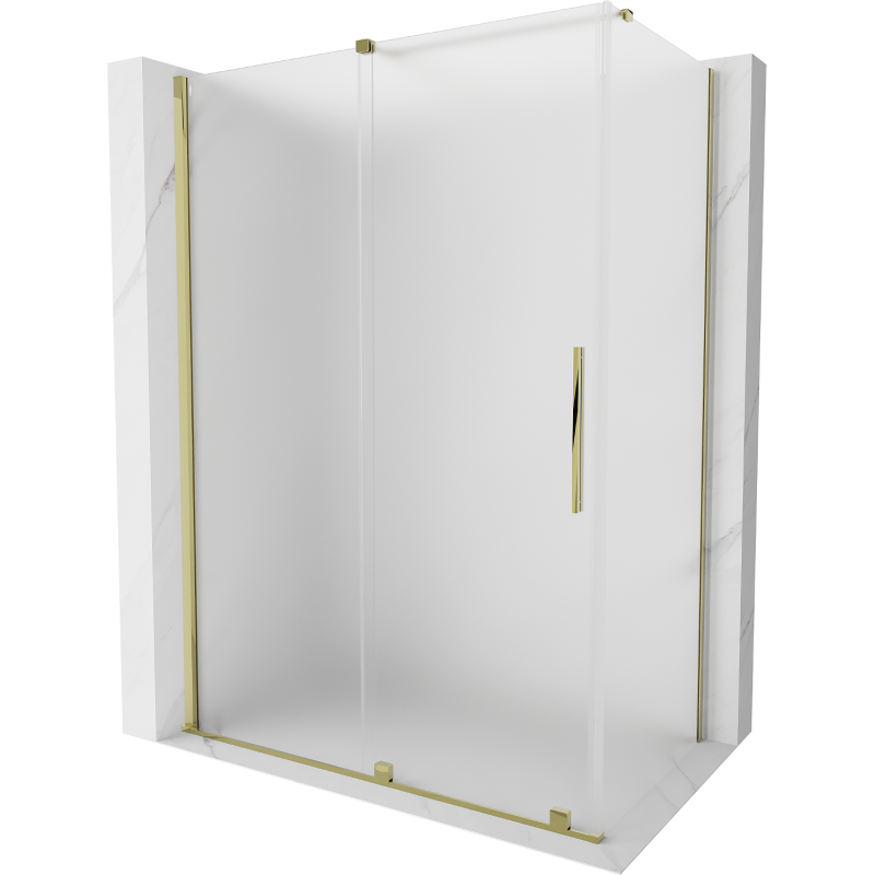 Mexen Velar kabina prysznicowa rozsuwana 130 x 70 cm, szron, złota - 871-130-070-31-50