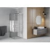 Mexen Rio vierkante douchecabine 70 x 70 cm, witte strepen, chroom - 860-070-070-01-20