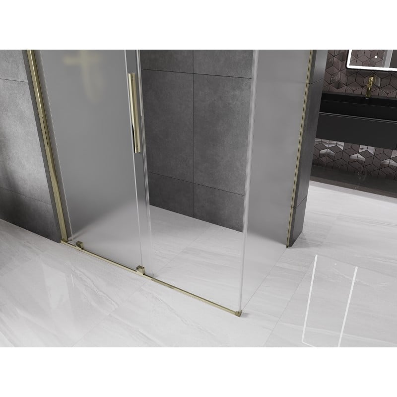 Mexen Velar cabina de duche deslizante 140 x 85 cm, fosco, dourado - 871-140-085-31-50