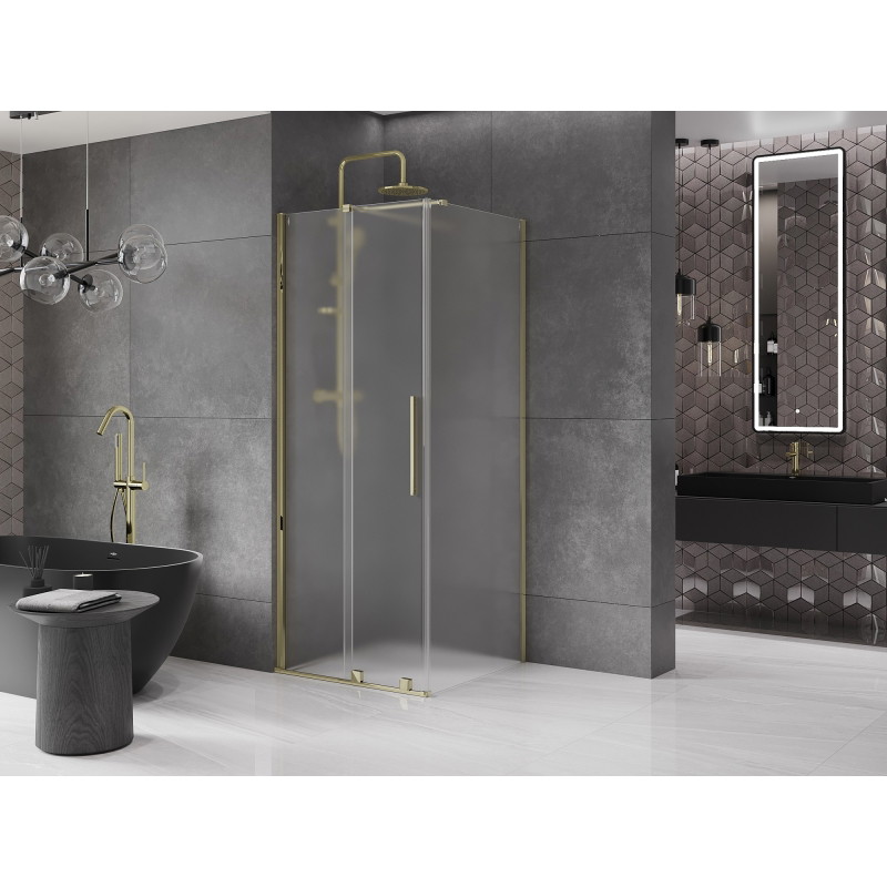 Mexen Velar lükand dušikabiin 90 x 90 cm, mattklaas, kuldne - 871-090-090-31-50