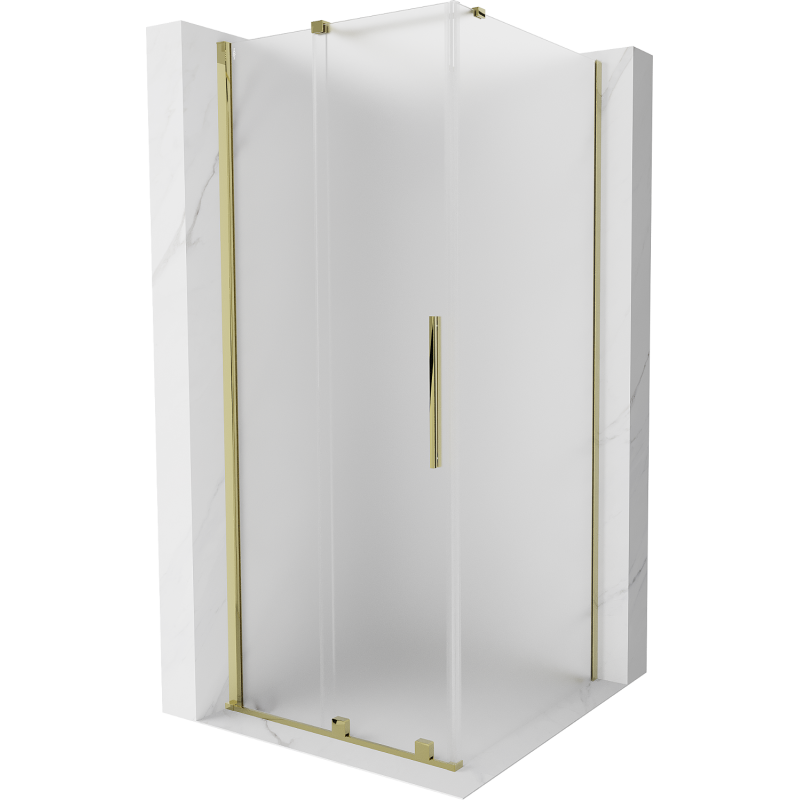 Mexen Velar cabina doccia scorrevole 90 x 90 cm, smerigliato, dorato - 871-090-090-31-50