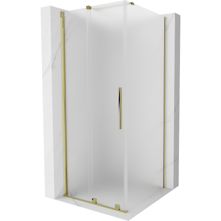 Mexen Velar cabine de douche coulissante 100 x 100 cm, dépoli, or - 871-100-100-31-50