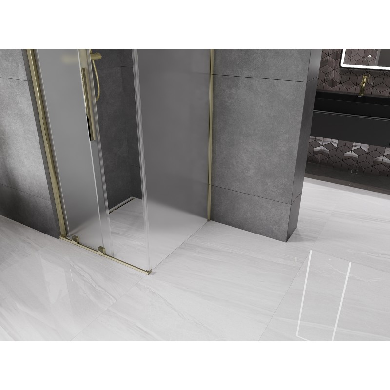 Mexen Velar kabina prysznicowa rozsuwana 90 x 90 cm, szron, złota - 871-090-090-31-50