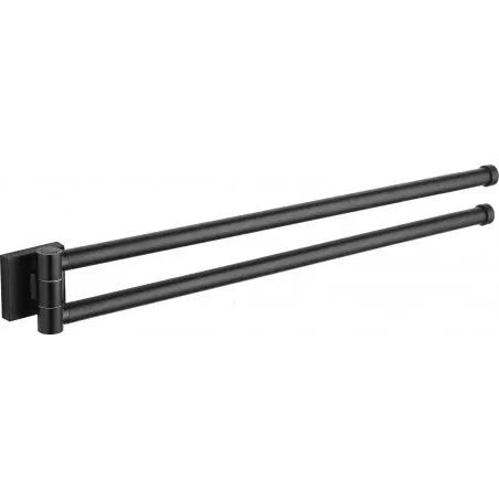 Mexen Rufo dubbele draaibare handdoekhouder, zwart - 7050925-70