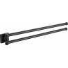 Mexen Rufo doble toallero giratorio, negro - 7050925-70