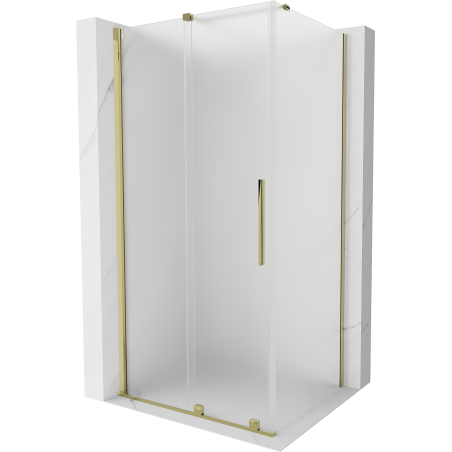 Mexen Velar sliding shower enclosure 130 x 80 cm, frosted, gold - 871-130-080-31-50