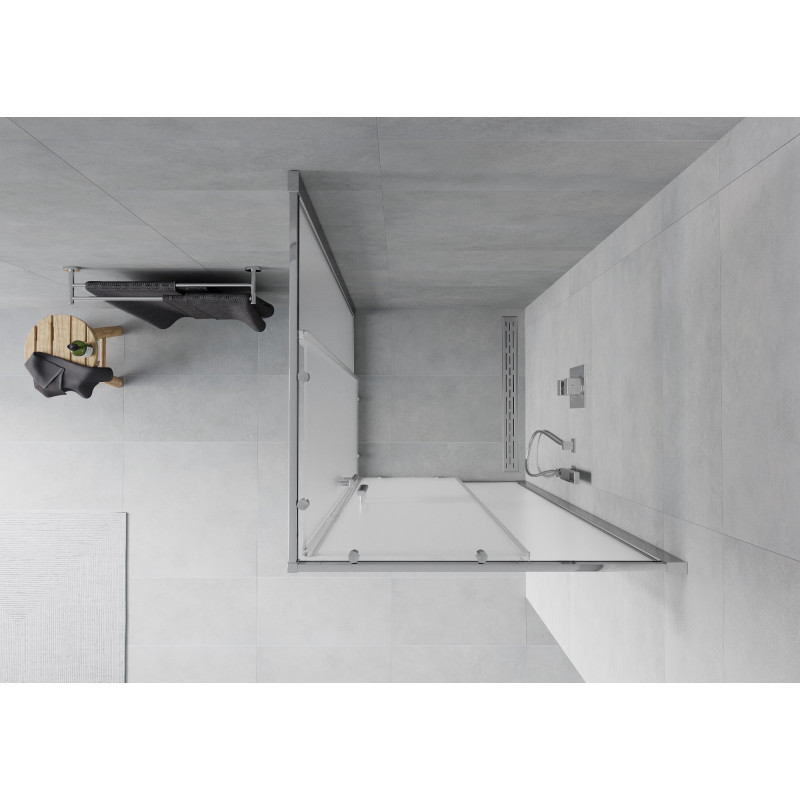 Mexen Rio quadratische Duschkabine 70 x 70 cm, Milchglas, Chrom - 860-070-070-01-30