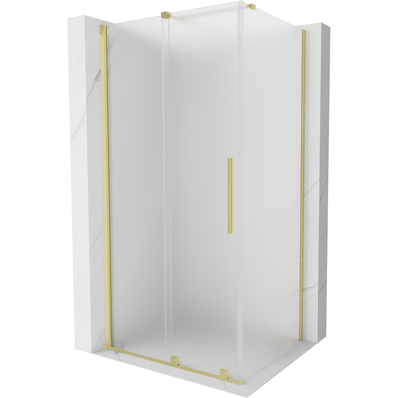 Mexen Velar Duschkabine Schiebe 90 x 70 cm, Frost, Gold gebürstet - 871-090-070-31-55