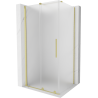 Mexen Velar sliding shower enclosure 120 x 70 cm, frost, brushed gold - 871-120-070-31-55