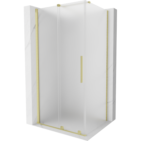 Mexen Velar Duschkabine, 120 x 80 cm, Mattglas, gebürstetes Gold - 871-120-080-31-55