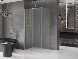 Mexen Velar klizna tuš kabine na izvlačenje 110 x 85 cm, mraz, zlatna četkana - 871-110-085-31-55